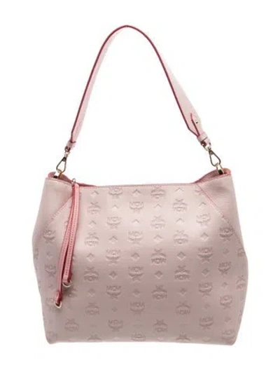 Pre-owned Mcm Leather Shoulder Bag In Pink