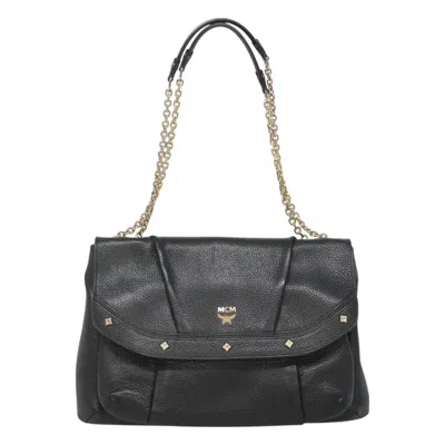Pre-owned Mcm Leather Shoulder Bag () In Black