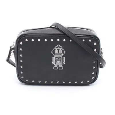 Pre-owned Mcm Leather Shoulder Bag () In Black