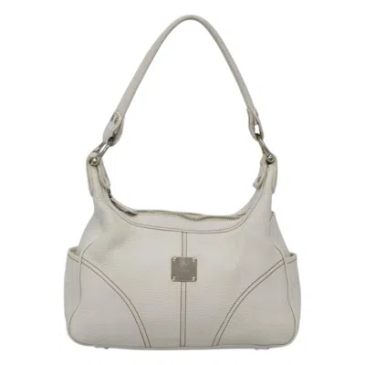 Pre-owned Mcm Leather Shoulder Bag () In White