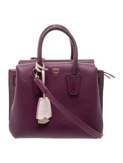 Pre-owned Mcm Leather Shoulder Bag In Purple