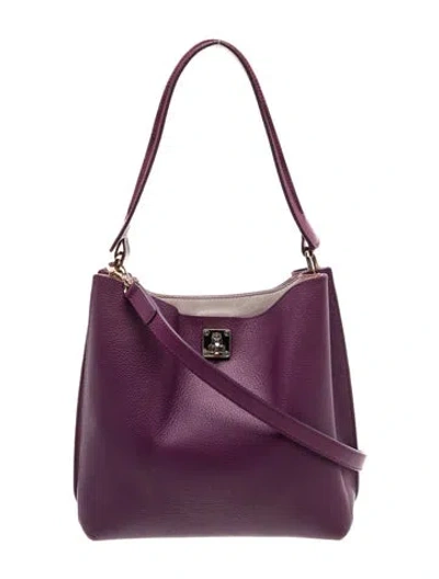 Pre-owned Mcm Leather Shoulder Bag In Purple