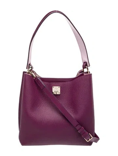 Pre-owned Mcm Leather Shoulder Bag In Purple