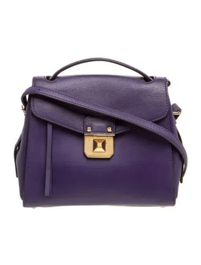 Pre-owned Mcm Leather Shoulder Bag In Purple