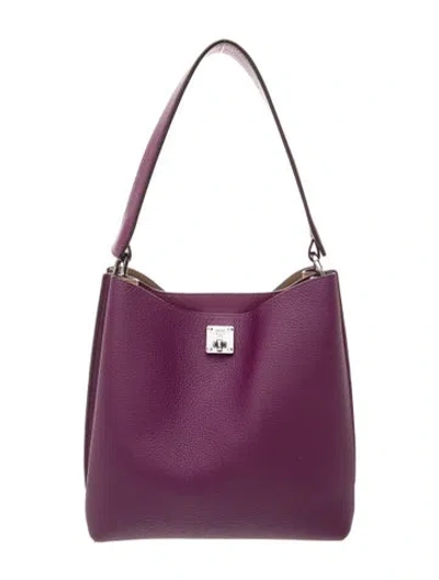 Pre-owned Mcm Leather Shoulder Bag In Purple