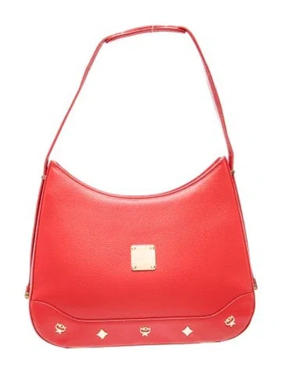 Pre-owned Mcm Leather Shoulder Bag In Red