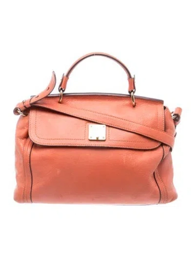 Pre-owned Mcm Leather Shoulder Bag In Red