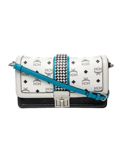 Pre-owned Mcm Leather Shoulder Bag In Silver