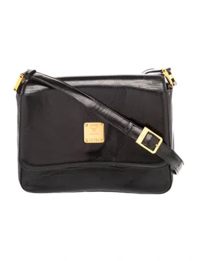 Pre-owned Mcm Leather Shoulder Bag Vintage In Black