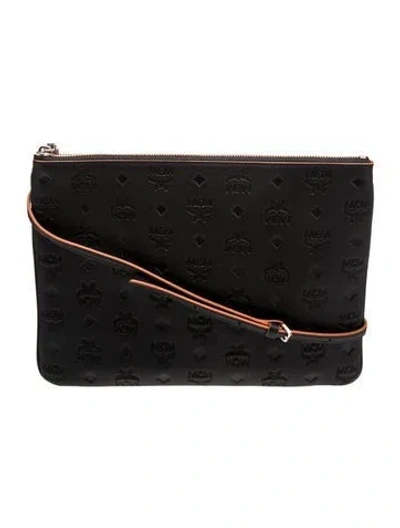 Pre-owned Mcm Leather Shoulder Bag W/ Tags In Black
