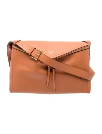 Pre-owned Mcm Leather Shoulder Bag W/ Tags In Brown
