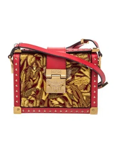 Pre-owned Mcm Leather Shoulder Bag W/ Tags In Red