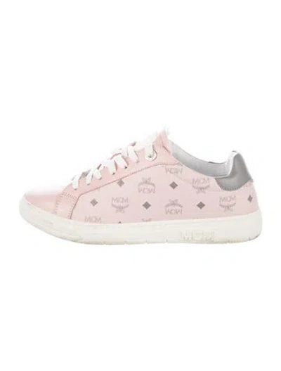 Pre-owned Mcm Leather Sneakers In Pink