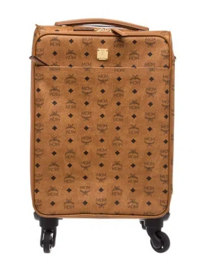 Pre-owned Mcm Leather Suitcase In Brown/neutrals