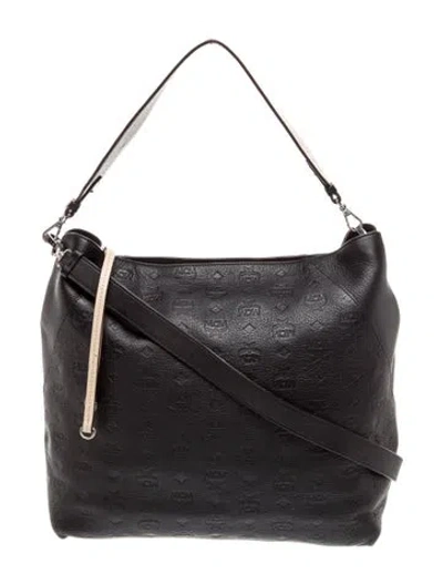 Pre-owned Mcm Leather Top Handle Bag In Black
