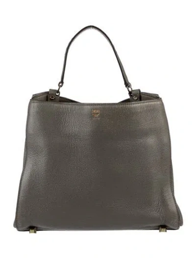 Pre-owned Mcm Leather Top Handle Bag In Black