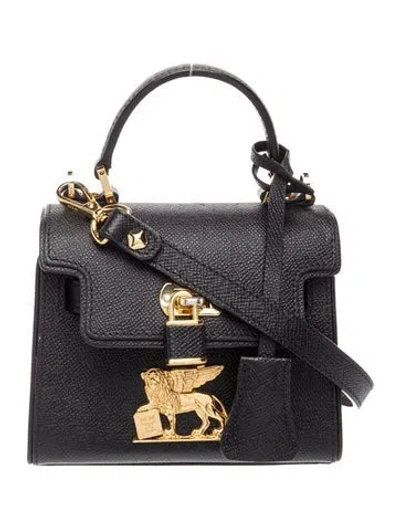 Pre-owned Mcm Leather Top Handle Bag In Black