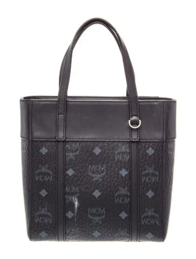 Pre-owned Mcm Leather Top Handle Bag In Black