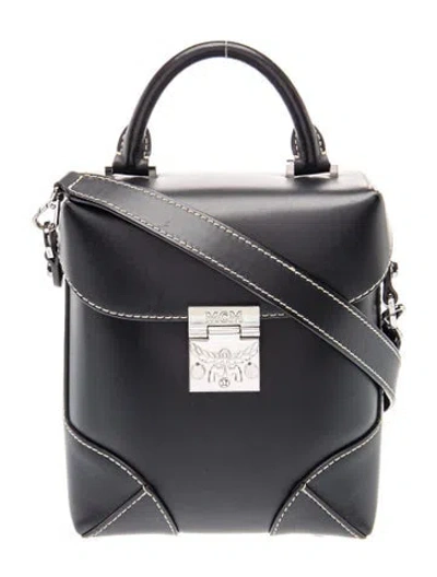Pre-owned Mcm Leather Top Handle Bag In Black
