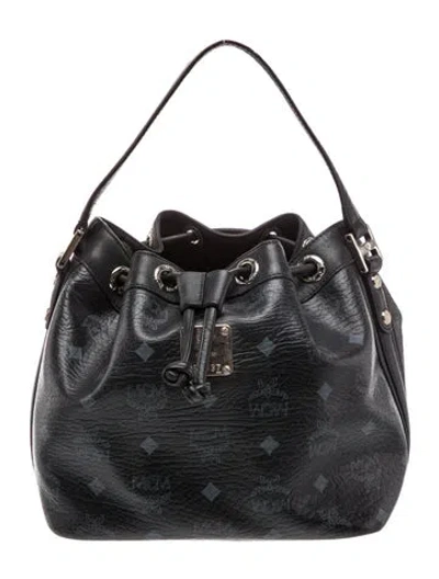 Pre-owned Mcm Leather Top Handle Bag In Black