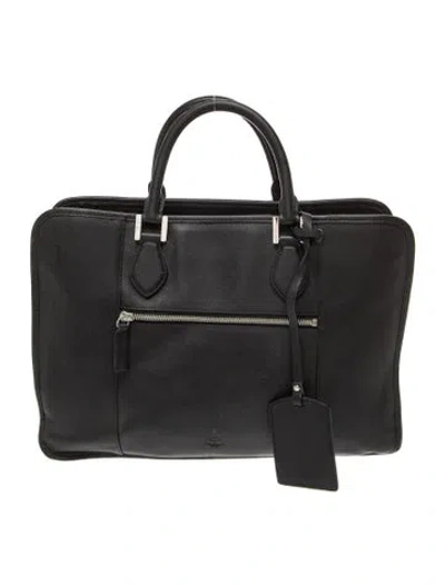 Pre-owned Mcm Leather Top Handle Bag In Black