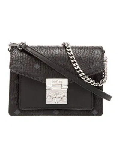 Pre-owned Mcm Leather Top Handle Bag In Black
