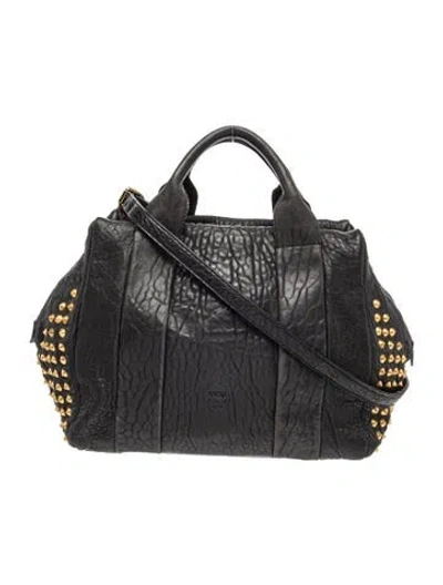 Pre-owned Mcm Leather Top Handle Bag In Black