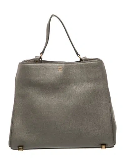 Pre-owned Mcm Leather Top Handle Bag In Black