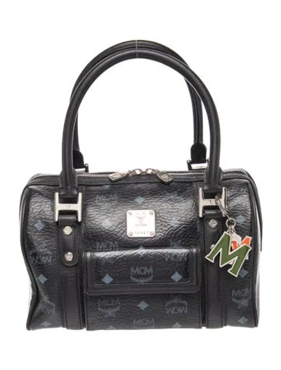 Pre-owned Mcm Leather Top Handle Bag In Black
