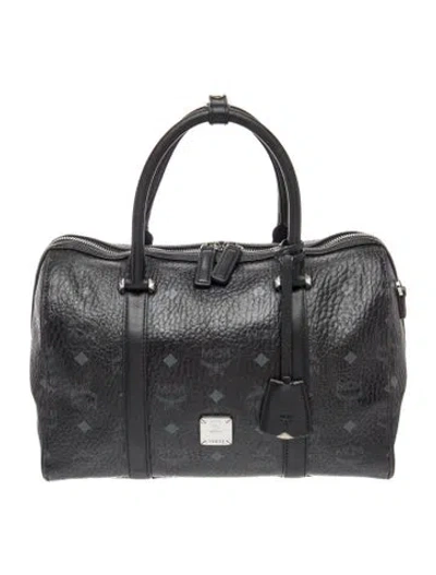 Pre-owned Mcm Leather Top Handle Bag In Black