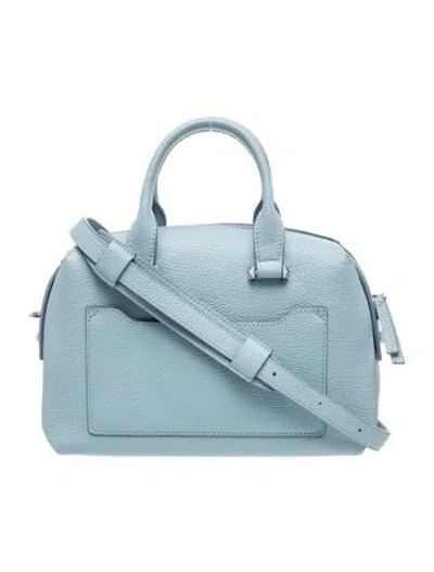 Pre-owned Mcm Leather Top Handle Bag In Blue