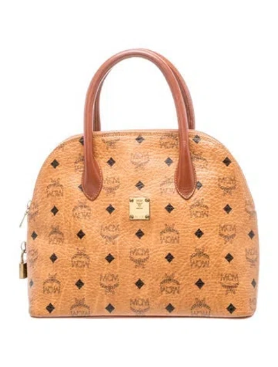 Pre-owned Mcm Leather Top Handle Bag In Brown