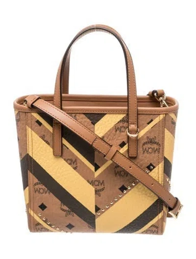 Pre-owned Mcm Leather Top Handle Bag In Brown