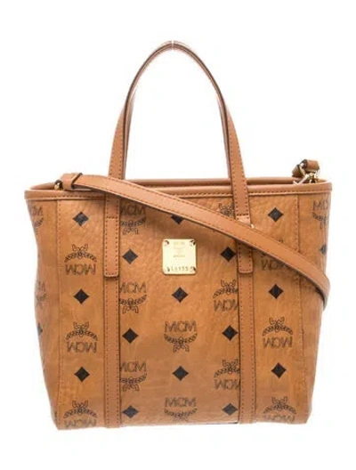 Pre-owned Mcm Leather Top Handle Bag In Brown