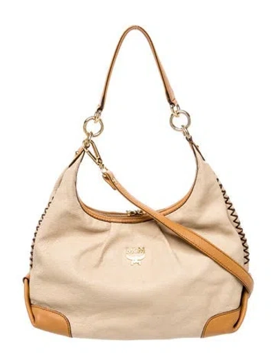 Pre-owned Mcm Leather Top Handle Bag In Brown