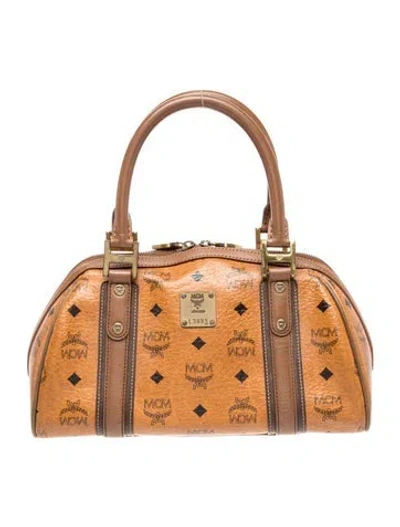 Pre-owned Mcm Leather Top Handle Bag In Brown