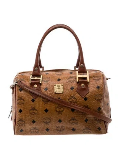 Pre-owned Mcm Leather Top Handle Bag In Brown