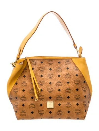 Pre-owned Mcm Leather Top Handle Bag In Brown
