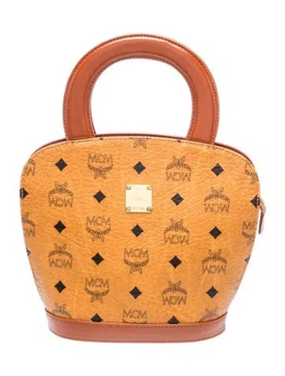 Pre-owned Mcm Leather Top Handle Bag In Brown