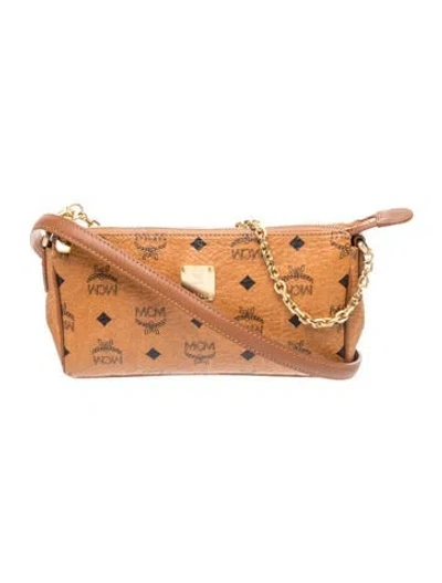 Pre-owned Mcm Leather Top Handle Bag In Brown