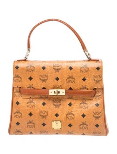 Pre-owned Mcm Leather Top Handle Bag In Brown