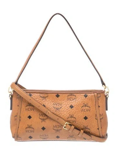 Pre-owned Mcm Leather Top Handle Bag In Brown