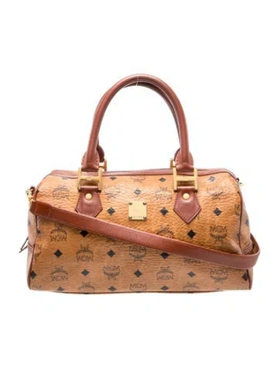 Pre-owned Mcm Leather Top Handle Bag In Brown