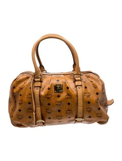 Pre-owned Mcm Leather Top Handle Bag In Brown