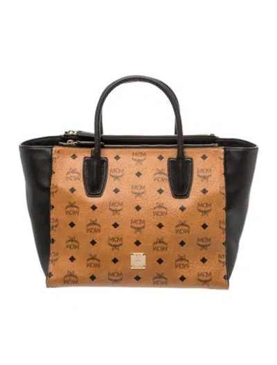Pre-owned Mcm Leather Top Handle Bag In Brown