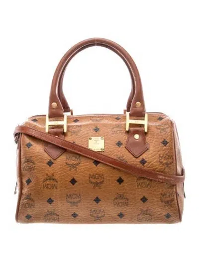 Pre-owned Mcm Leather Top Handle Bag In Brown