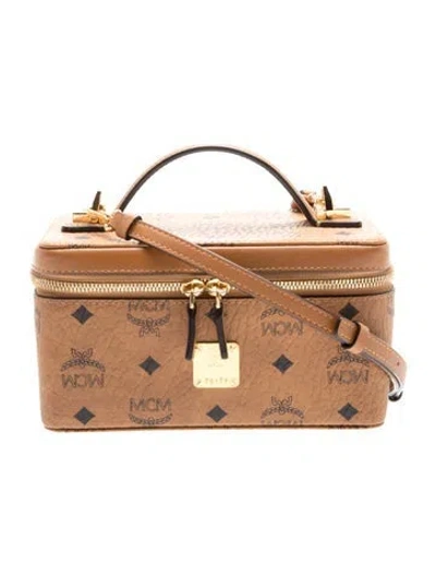 Pre-owned Mcm Leather Top Handle Bag In Brown