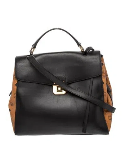 Pre-owned Mcm Leather Top Handle Bag In Gray