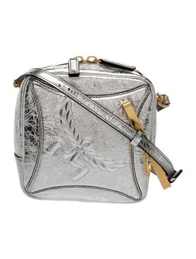 Pre-owned Mcm Leather Top Handle Bag In Gray