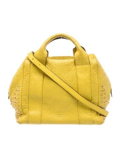 Pre-owned Mcm Leather Top Handle Bag In Green